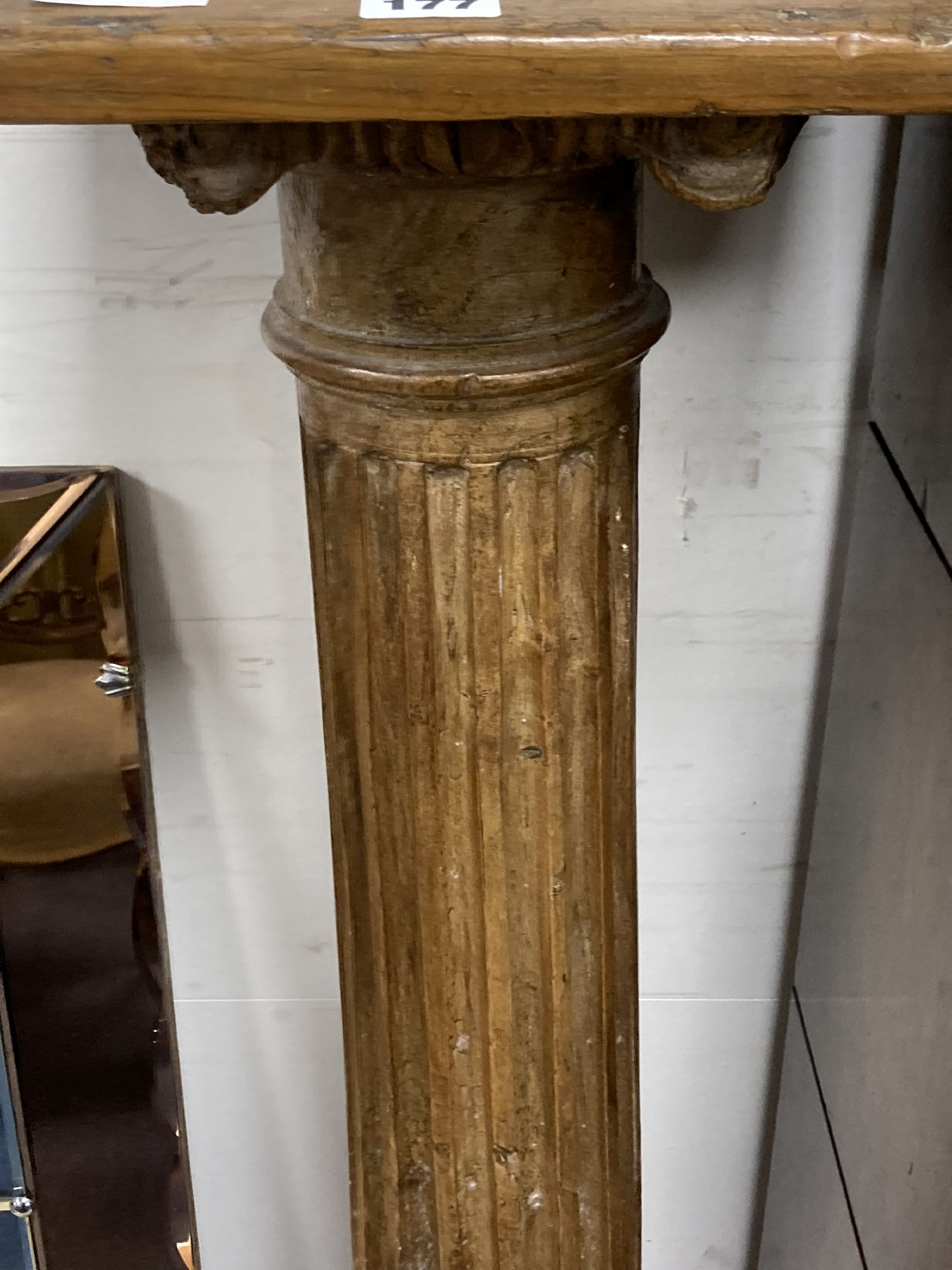 A 19th century fluted pine pillar, height 123cm